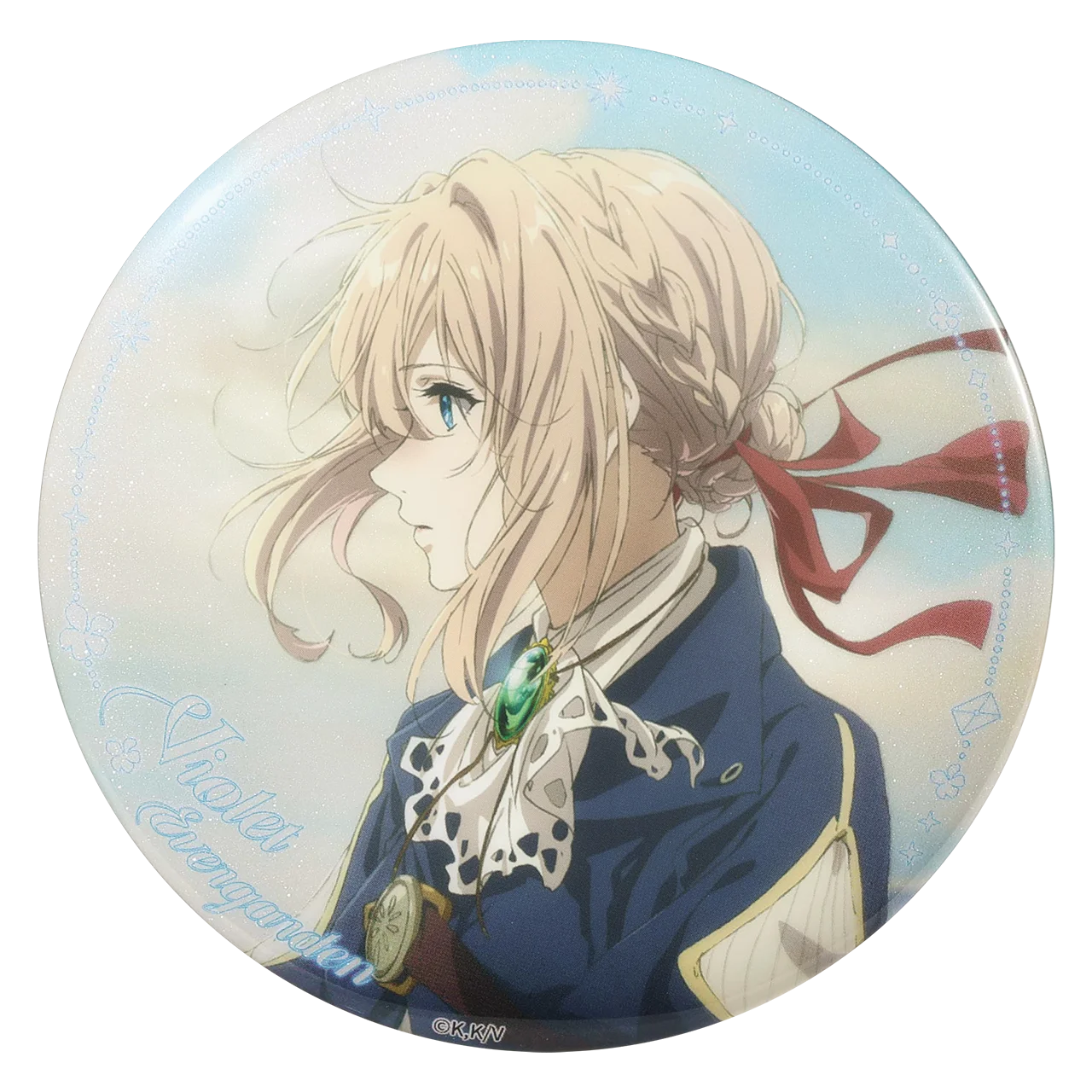 58mm Anime Violet Evergarden Lux Sibyl Claudia Hodgins COSTUME Cosplay Distintivo Spilla SPTE Spilla in banda stagnata ﻿   Prop Gilf