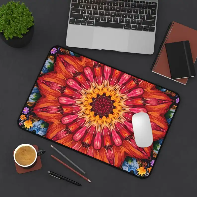 

Bright Floral Pattern Placemat, Colorful Office Decoration, Nature-inspired Workspace, Teacher Gift, Must-have for Home Office