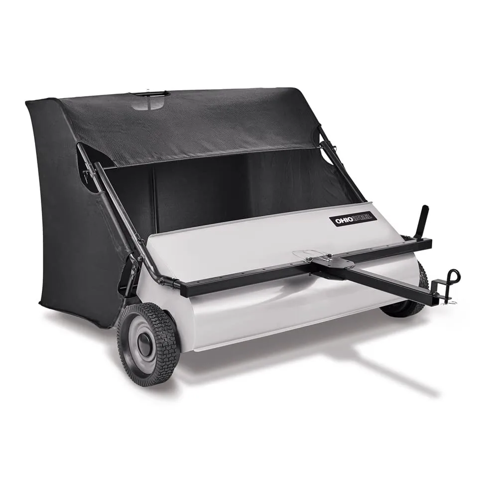 

Lawn Sweeper 50L Garden Grass Leaf Collector Vacuum Cleaner Manual Push Tool