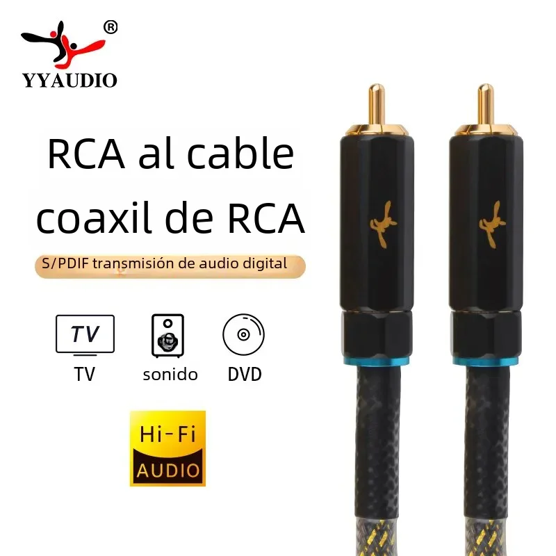 Cable RCA a RCA, Cable de Audio Coaxial Digital, Cable de Subwoofer SPDIF macho, Conector estéreo Premium, Cable de Subwoofer Hifi AV TV
