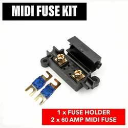 60 Amp In line Fuse Box Holder Set With Midi Fuse Terminal Heat Shrink Car Air Conditioner Fuse Accessories