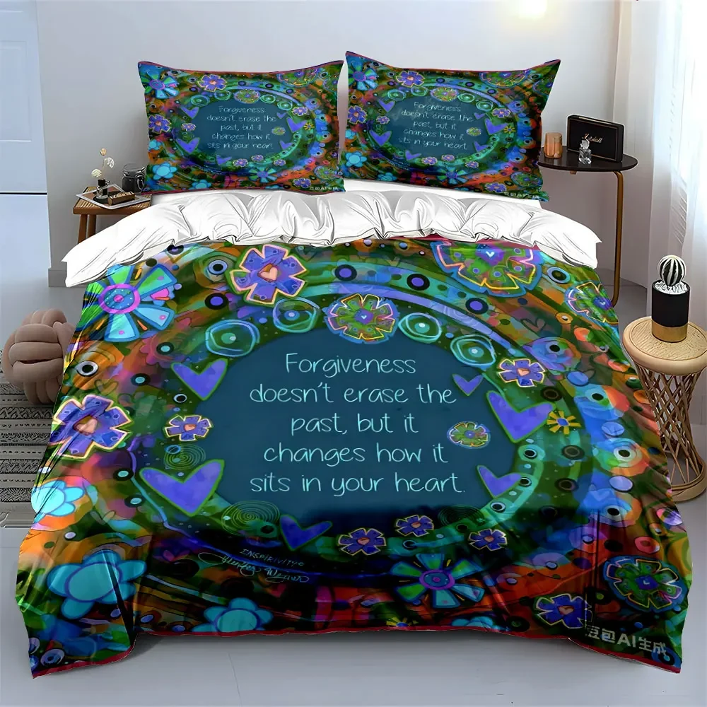 Colorful Floral Three-Piece Wall Decor Multiple sizes kid's and adults' bedroom Exquisite 3PC bedding set, gift