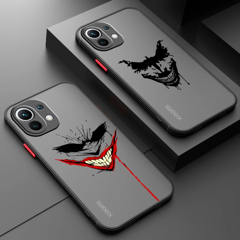 Capa de Telefone Translúcido J-Jokers Frosted, Arte de Luxo, B-Batmans, Xiaomi Mi 13, 12, 12T, 11T, 11, 11i, 10T, 10, 9T Pro Lite, Ultra 5G, TPU