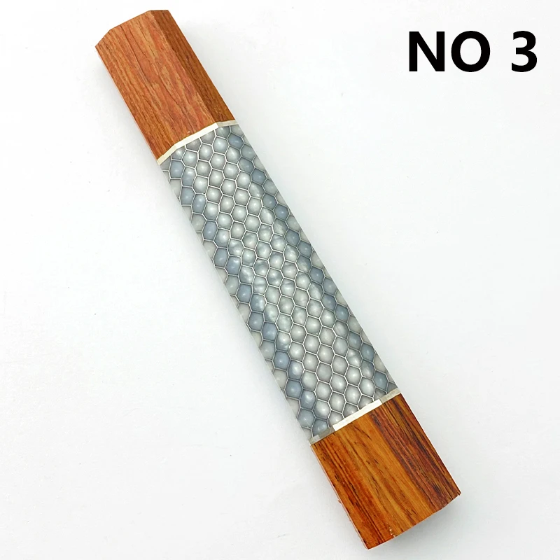 5 tipos de resina de madera Natural hecha de piel de serpiente patrón de panal estilo japonés cuchillo de cocina de madera octogonal mango escalas agarre