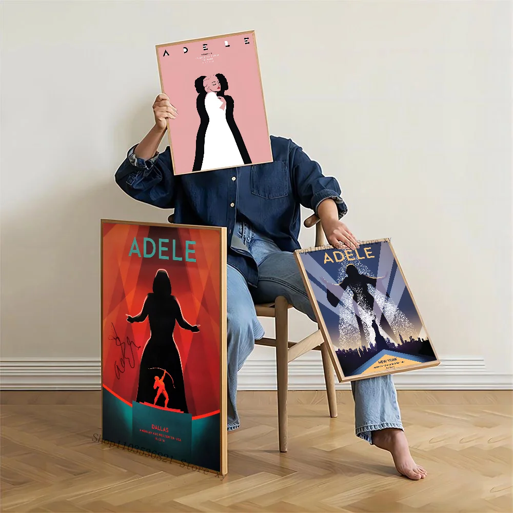Singer Adele Poster Stickers Living Room Bedroom Entrance Cafe Wall Art Decoration Painting  Decor image 6
