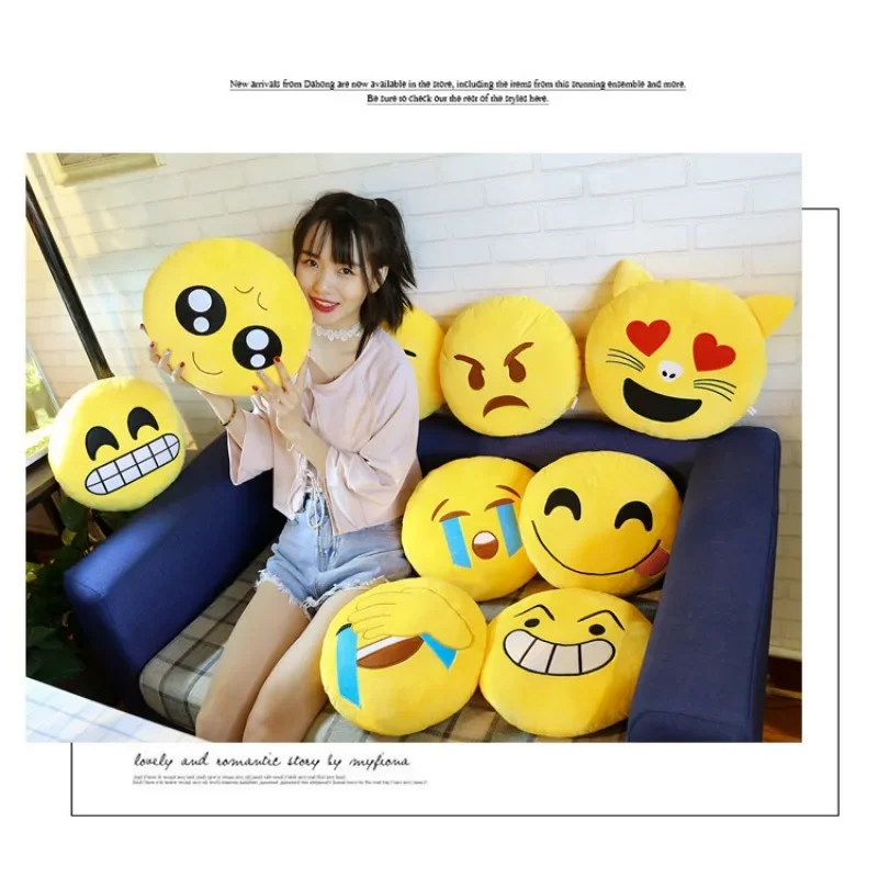 New 32cm Cute Pillow Napping Cushion Funny Face Emotional Anger Party Plush Fill Indoor Ornament Children Toys Holiday Gift