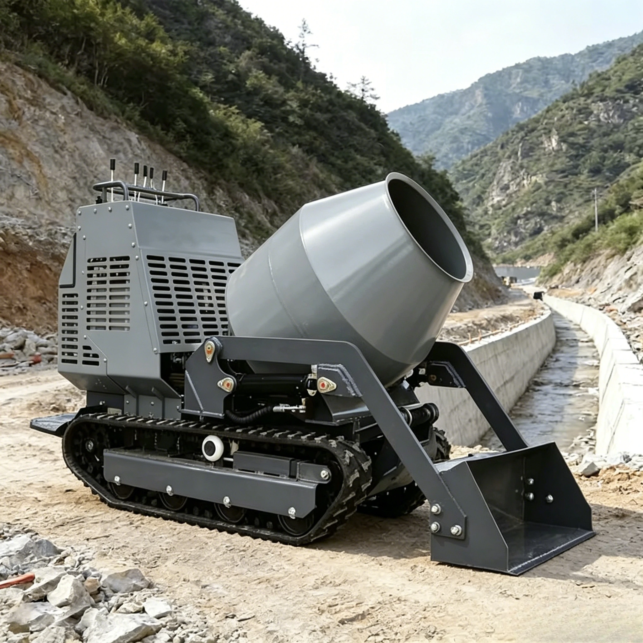 New Product Small Mini Concrete Mixer 0.15m Self-loading Mini Dumper Portable Automatic Track Mobile Hydraulic Engine Pump