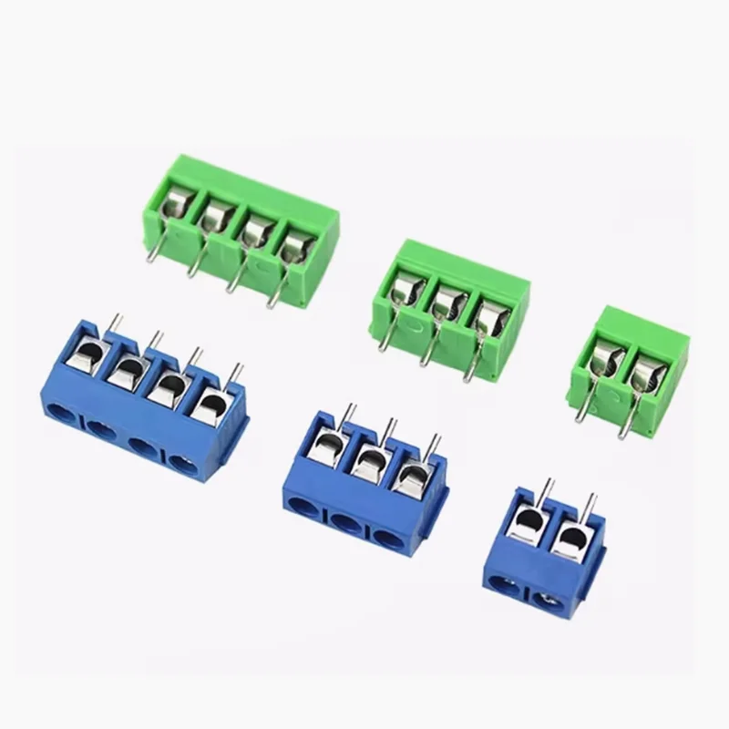 10/20/50Pcs/lot KF301-5.0-2P KF301-3P KF301-4P Pitch 5.0mm Straight Pin 2P 3P 4P Screw PCB Terminal Block Connector Blue Green