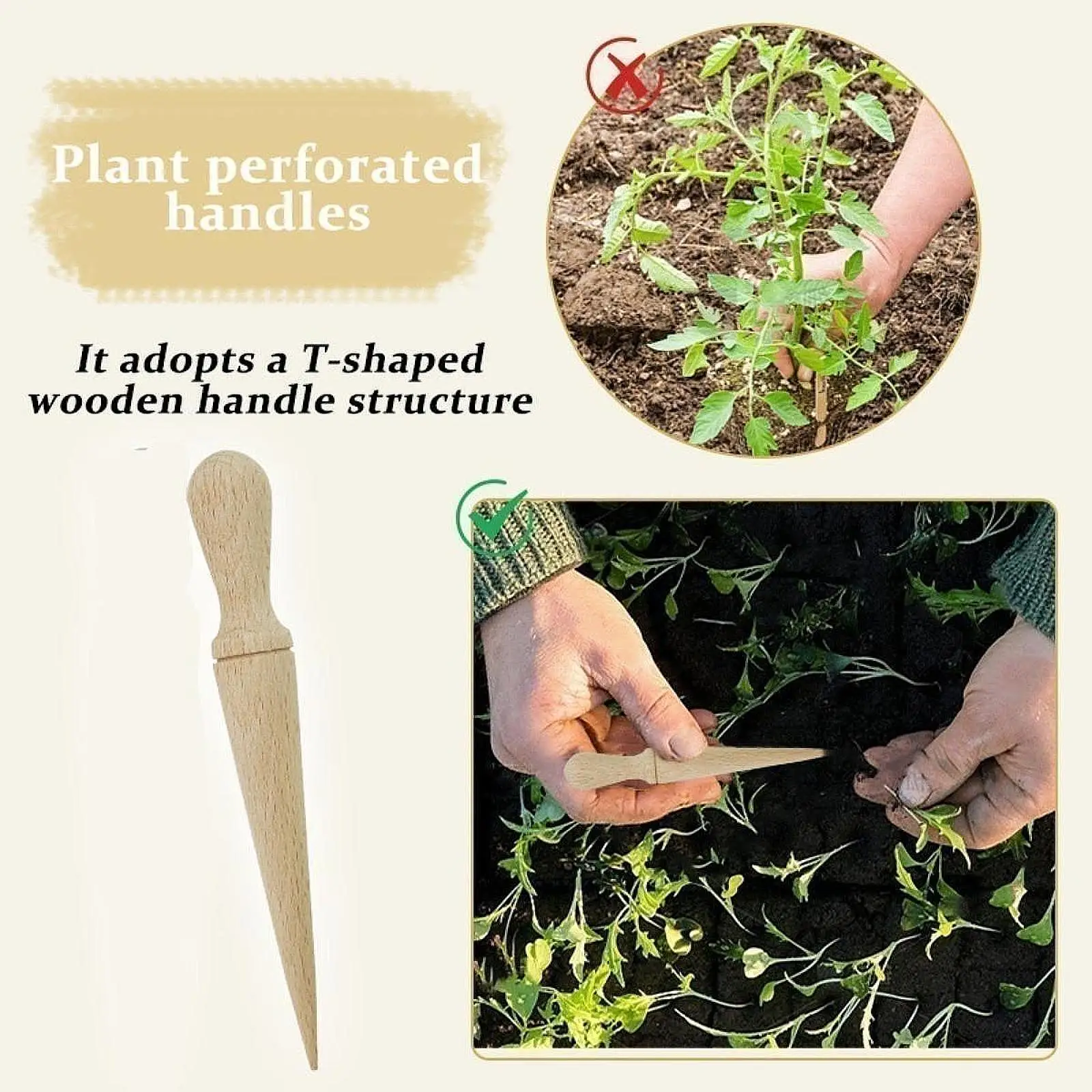 

Garden Hand Dibber Handheld Bulb Planter for Garlic Gardening Planting Bulbs