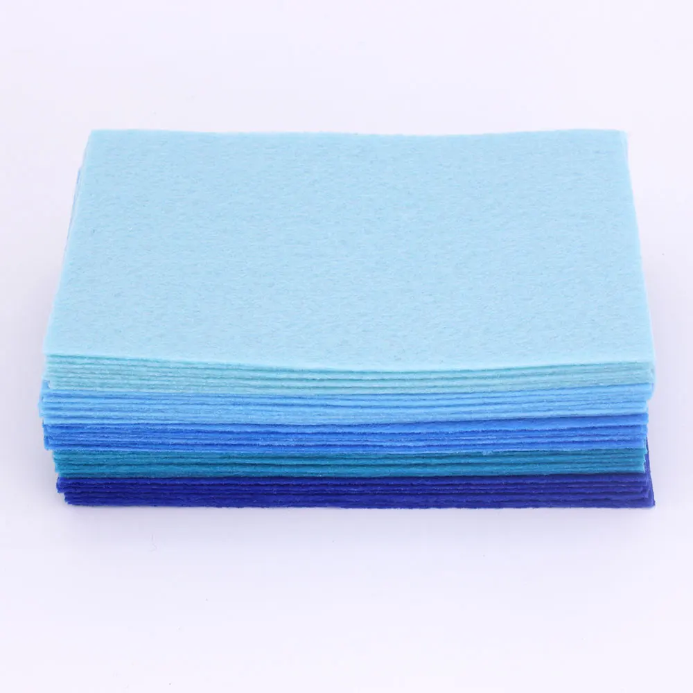 CMCYILING 40 pcs Blue Felt Cloth 1mm Hard Felt Fabric Needlework DiyNeedle Sewing Handmade Fieltro Feltro Entretela A6