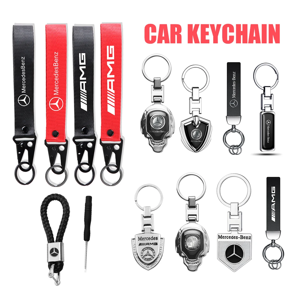 Car Badges Keychain Strap Key Chain Rings Keyring Lanyard Accessories For Mercedes Benz B/C/E/S Class A Class C200L GLC GLK CLA