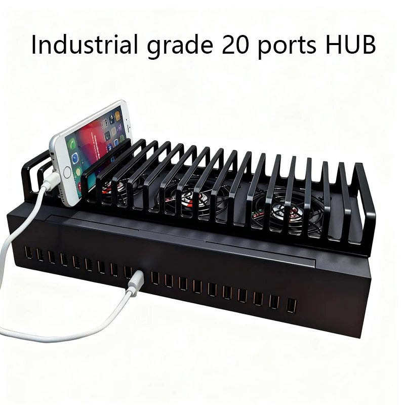 20-Port Multi-Charger Hub Chassis Fast Charging Support for All Phone Power Accessories