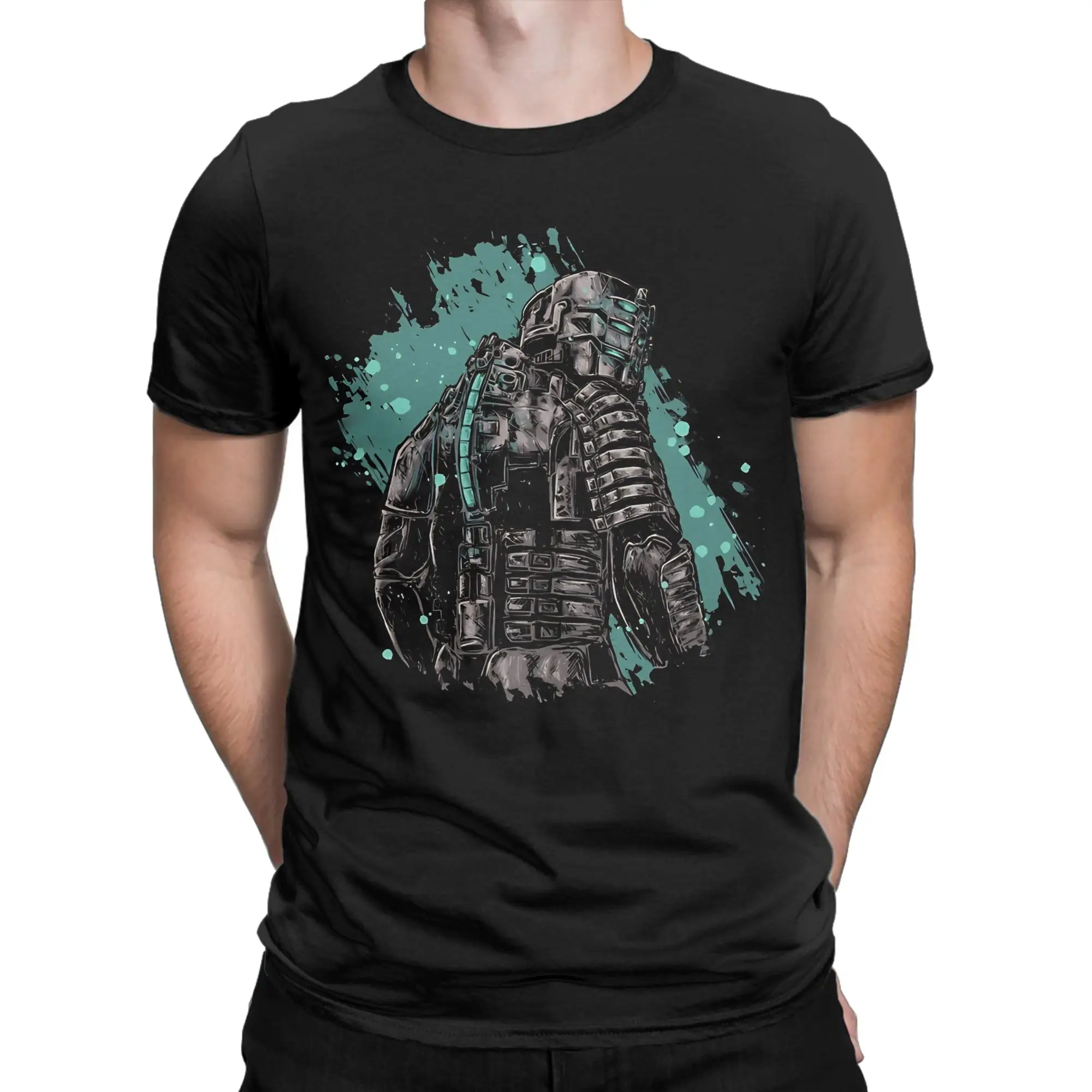 Isaac Clarke Dead Space Horror Game T-Shirts Men  Awesome Pure Cotton Tees Crewneck Short Sleeve T Shirts Big Size Clothing