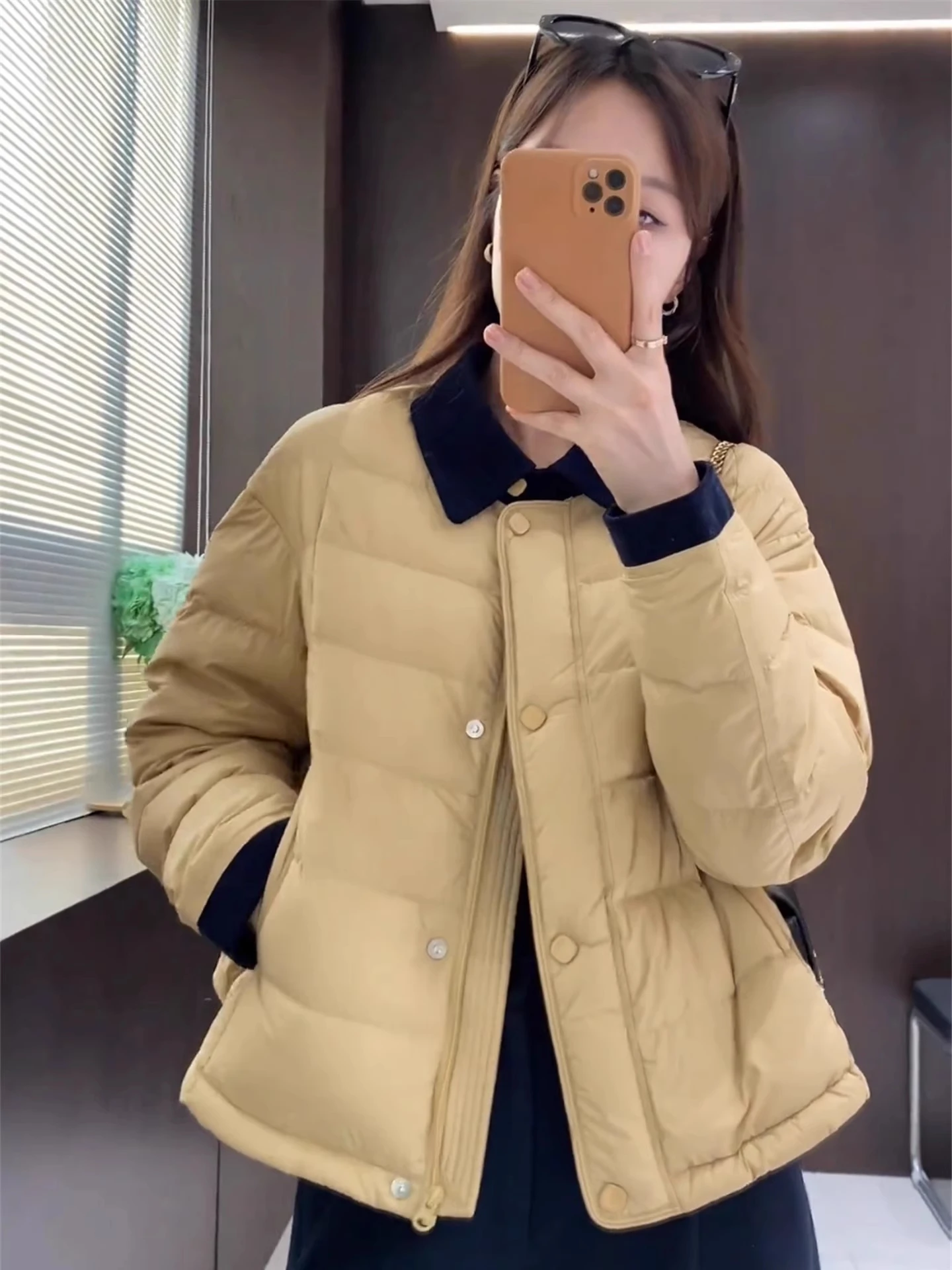 

Lightweight Padded Cotton Jacket Women's Short Style Winter New Arrival Loose Fit Color Block Outerwear Korean Style Commute