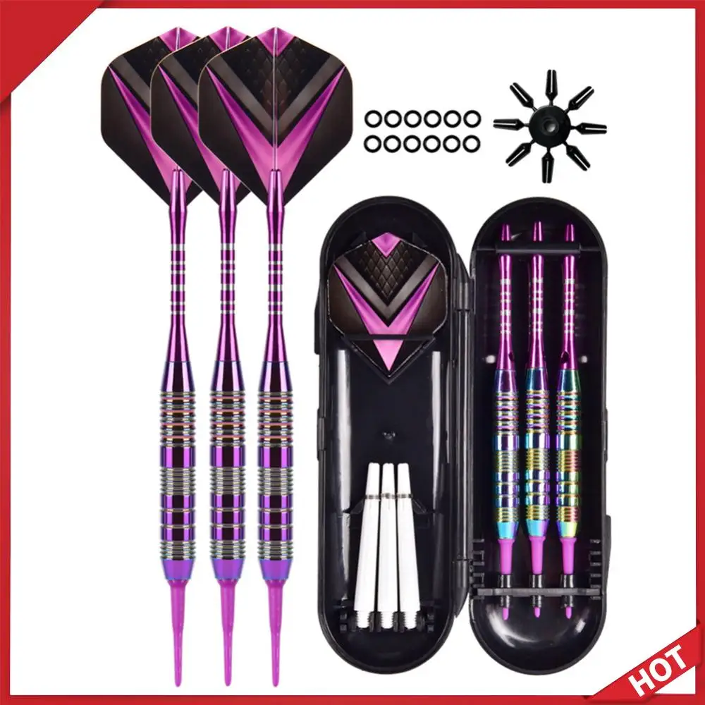 

3Pcs Target Throwing Darts Set with Flight Protectors Lightweight Darts Set Plastic Tip Darts Set