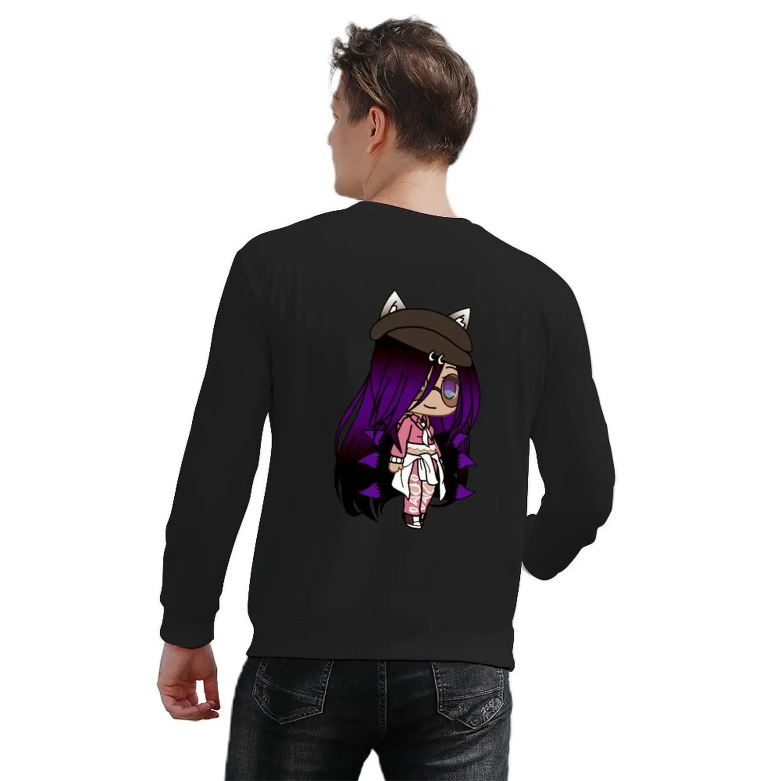 لطيف فتاة سلسلة Gacha - إيما البلوز رياضية الرجال رياضية الرجال الملابس الجرافيك تي شيرت الرجال السترة