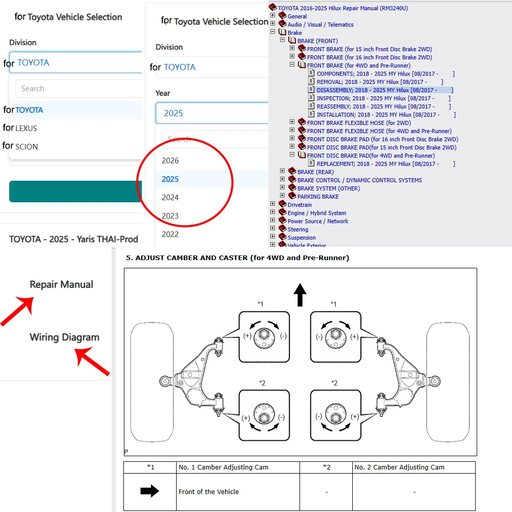 For Toyota US Online Software Printing Support Workshop Repair Automatic Updates Support PC Webpage Android