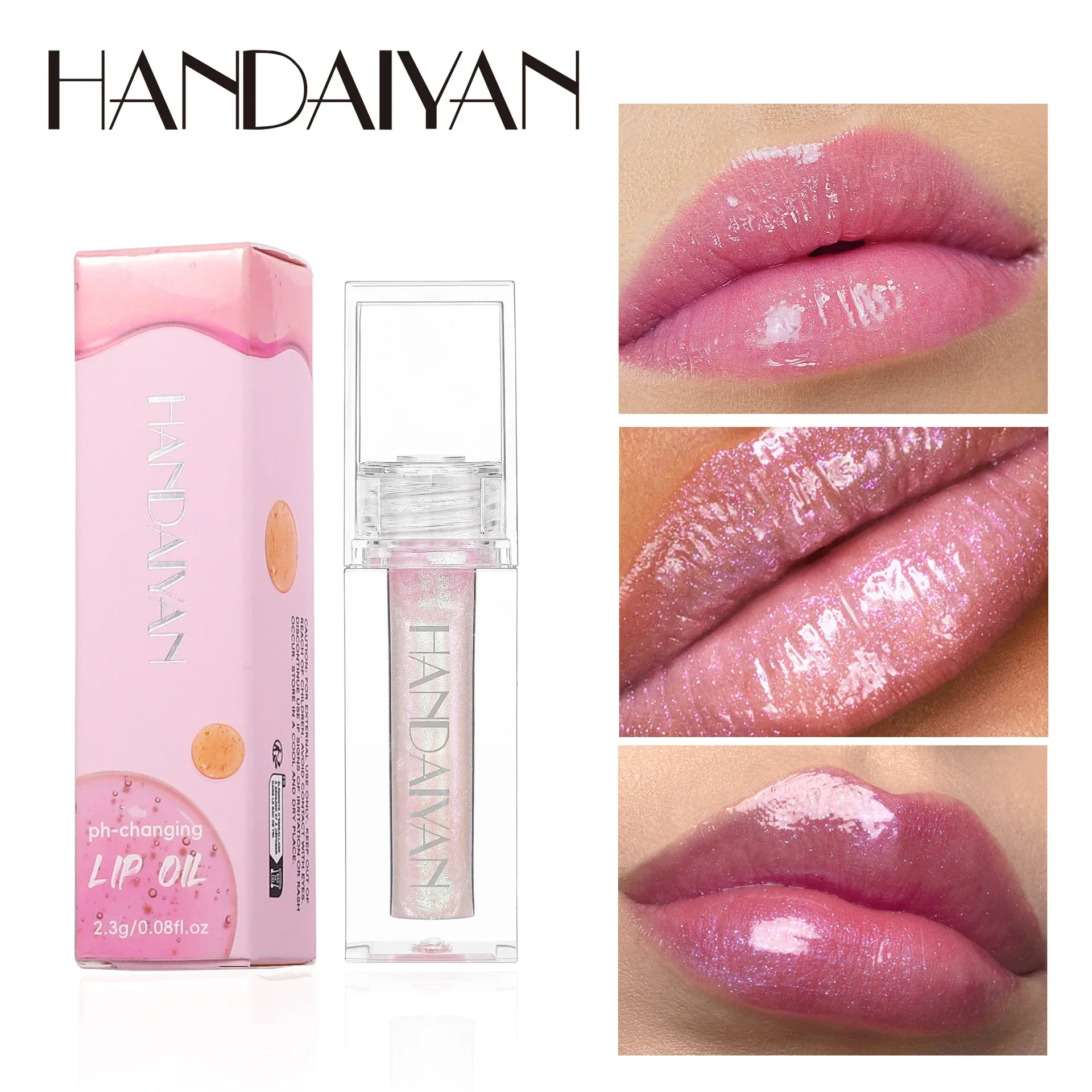 Hidratante glitter óleo labial batom temperatura mudança de cor pérola brilho labial de longa duração matiz à prova dwaterproof água brilhante bálsamo labial