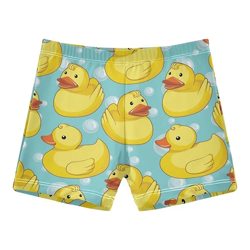 Yellow Duck Print Beach Short Adult Child Size Cute Cartoon Funny  Board Shorts Sea Sports Surfing Fashion Summer Swim Trunks