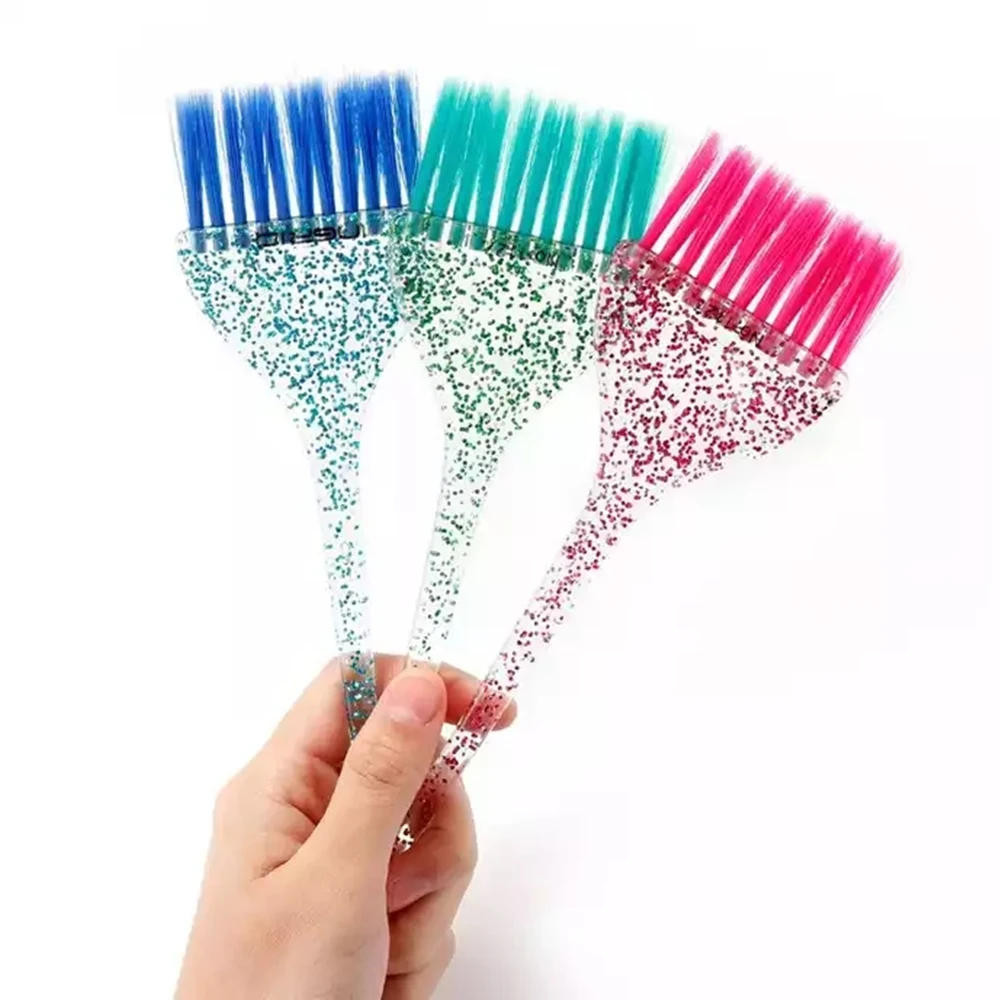 Professional Hair Dye Brush Plastic Crystal Hair Coloring Applicator Salon Hairdressing Dye Cream Brush Hair Styling Accessories