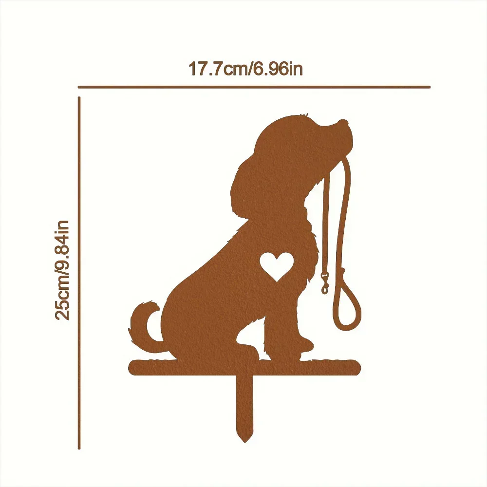 Fascinating Small Dog Iron Art Garden Ornament – Intrigue Your Yard. Wonderful for Pet Commemoration and Outdoor Charm