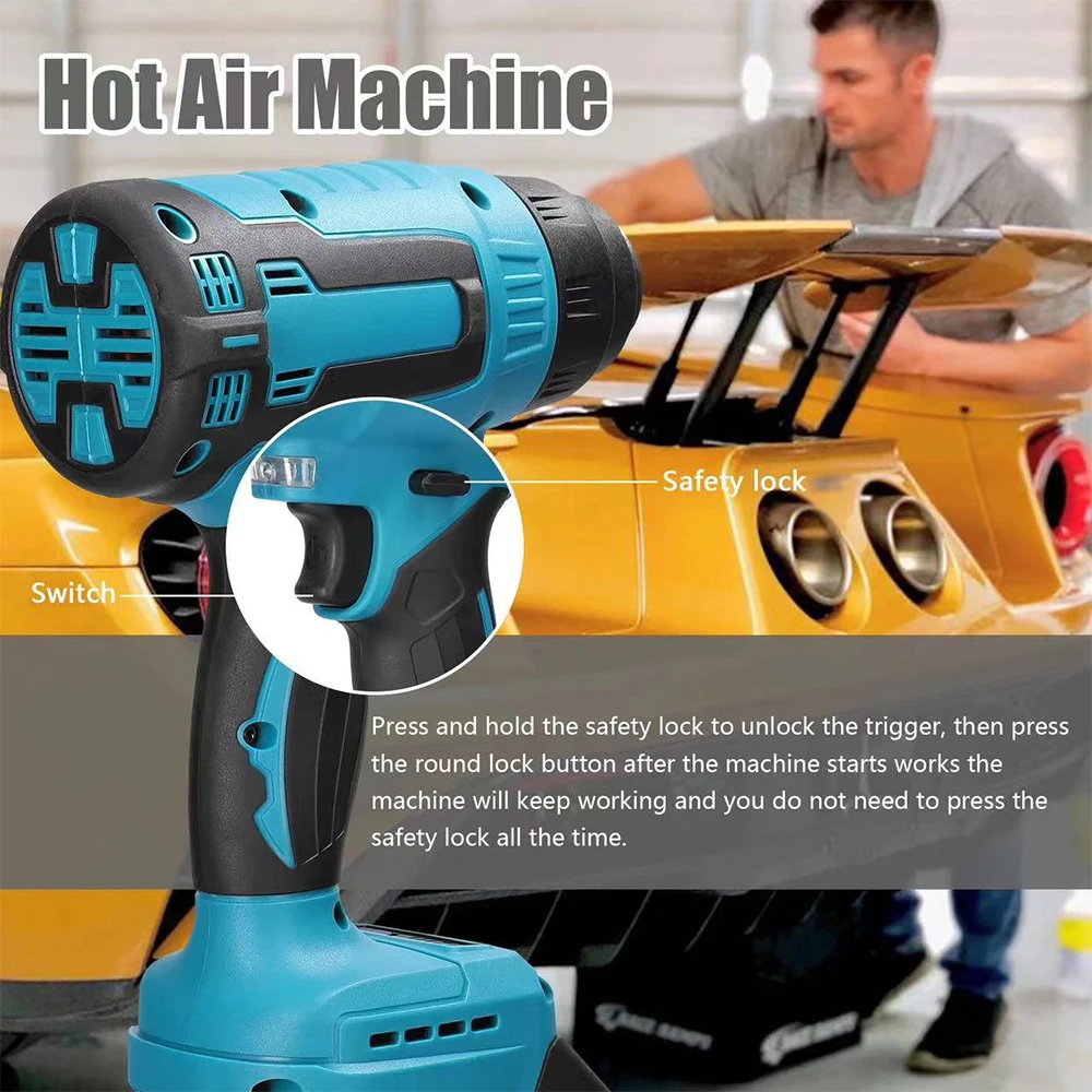 

Cordless Heat Gun 2000W Electric Hot Air Gun For Makita 18V Lithium Battery High & Low Temperature and Overload Protection