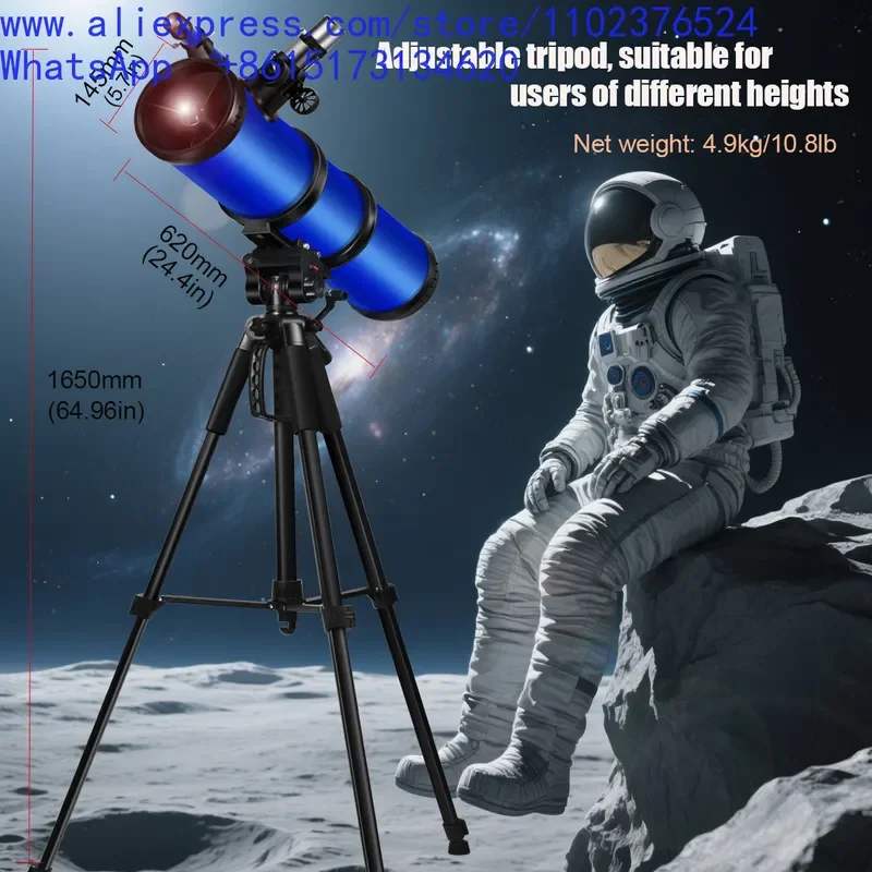Wholesale Newtonian Reflection Telescope 114mm Large Aperture Astronomical Telescope with Mobile Phone Clip Accessories view 4