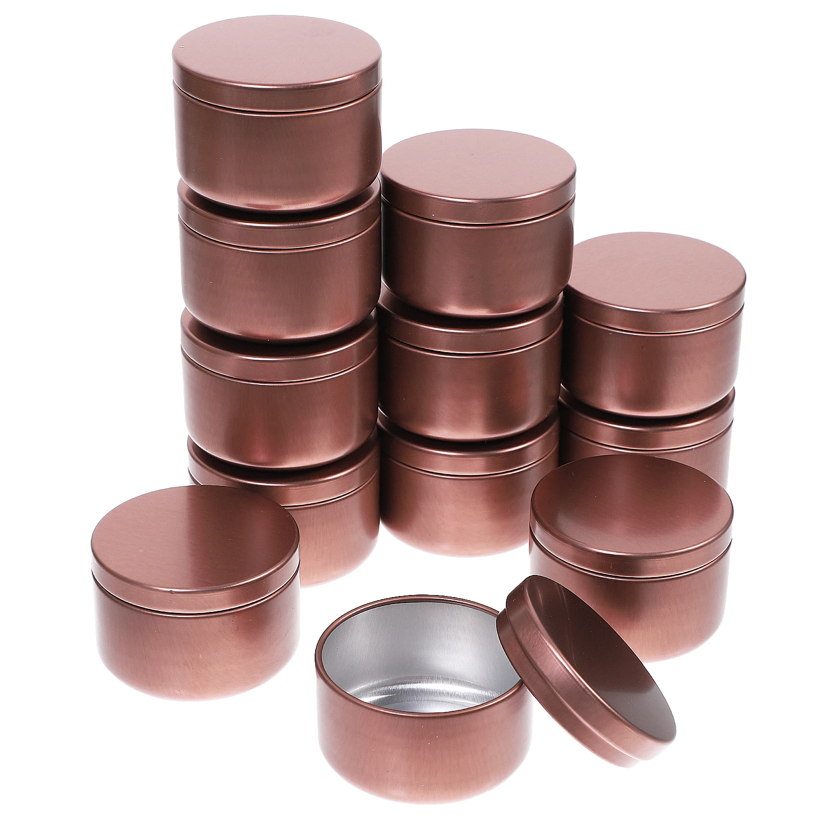 

12pcs 50ml Essential Oil Jars 53x37mm Brown Aluminum Containers Airtight Storage Tins Travel Gifts Small Size