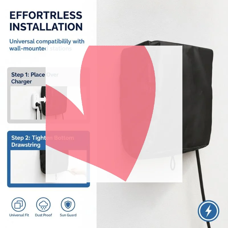 EV Charger Post Protection Cover Waterproof Drawstring Bottom Dust Resistant 1PC Fit Most Standard Size Charging Piles