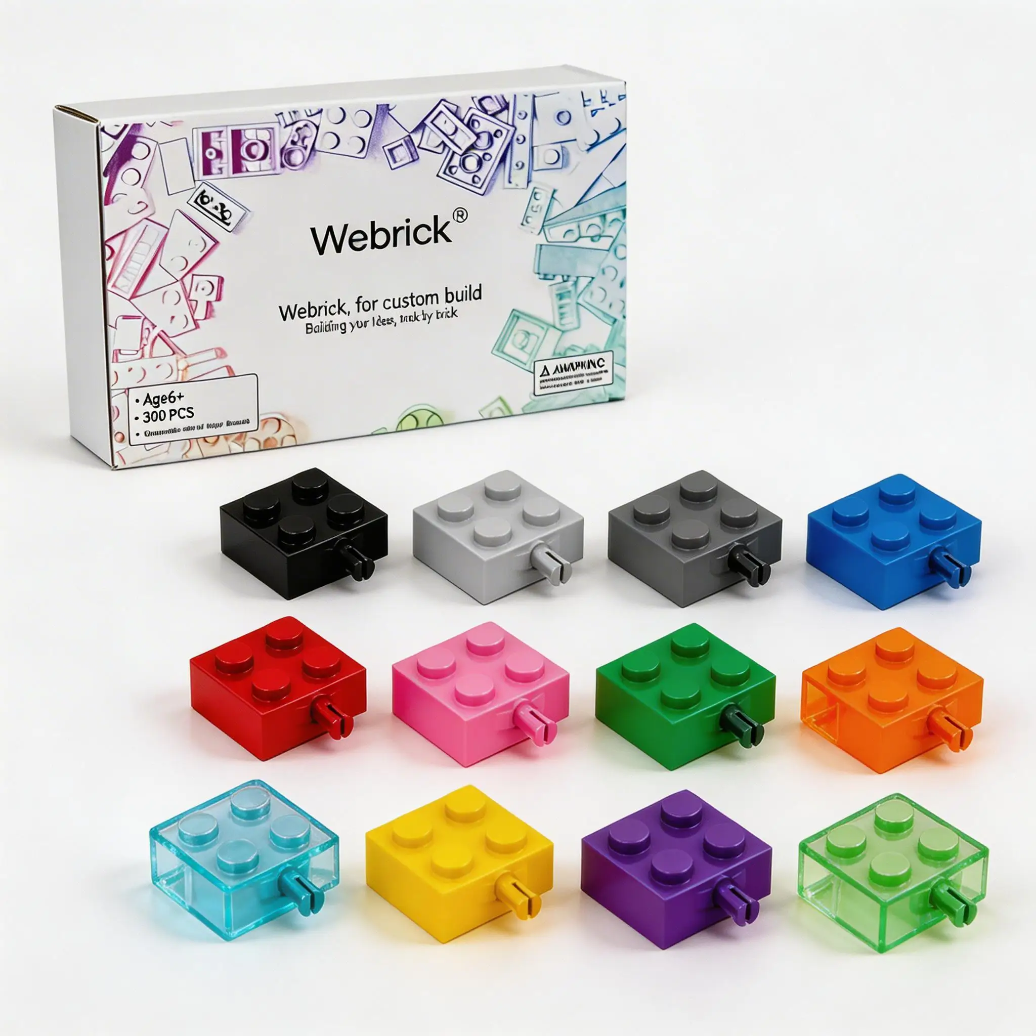 

100 деталей MOC 10313: Специальные блоки 2x2 с держателем для колес, конструктор DIY, развивающие кубики STEM, обучающая игрушка, подарки