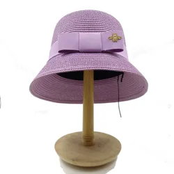 Purple Hat 2024 New Women's Sun Hat Folding Beach Hat Small brim Travel Sunscreen Hepburn Sun Hat шляпа женская летняя