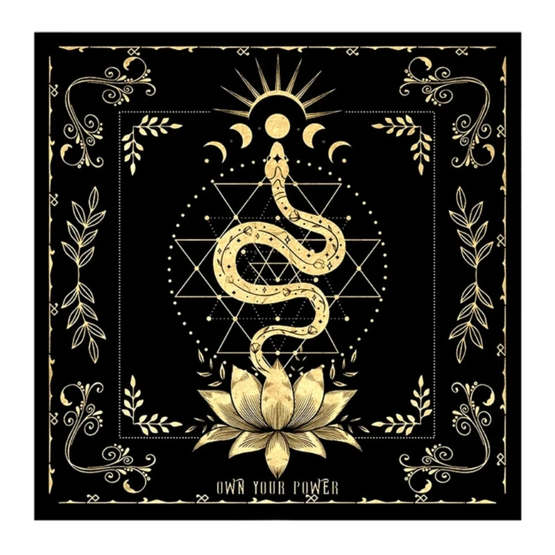 Own Your Power Altar Cloth Moon Phase Snake Tarot Cloth for Spread Tarot Reading Cloth Rune Divination Witch Wiccan Table Games