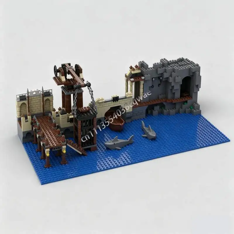 849PCS Harbor MOC Creative Seaport Building Blocks Custom Puzzle Nautical Scene DIY Assembly Pirate Toy Collection Display Gift