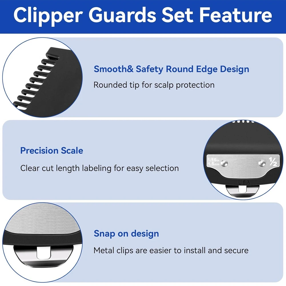

[NEW!N92R】 2Pcs Cutting Guides For Wahl Clipper Guards Set 1/16"1.5Mm Hair Clipper Guards Set