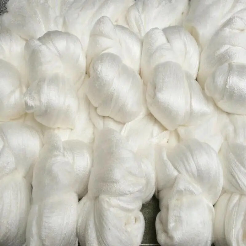 100% jedwab morwowy Jedwab morwowy Doupion surowe włókno do wypełniacza Tussah Silk Surowce Włókno jedwabne 100g
