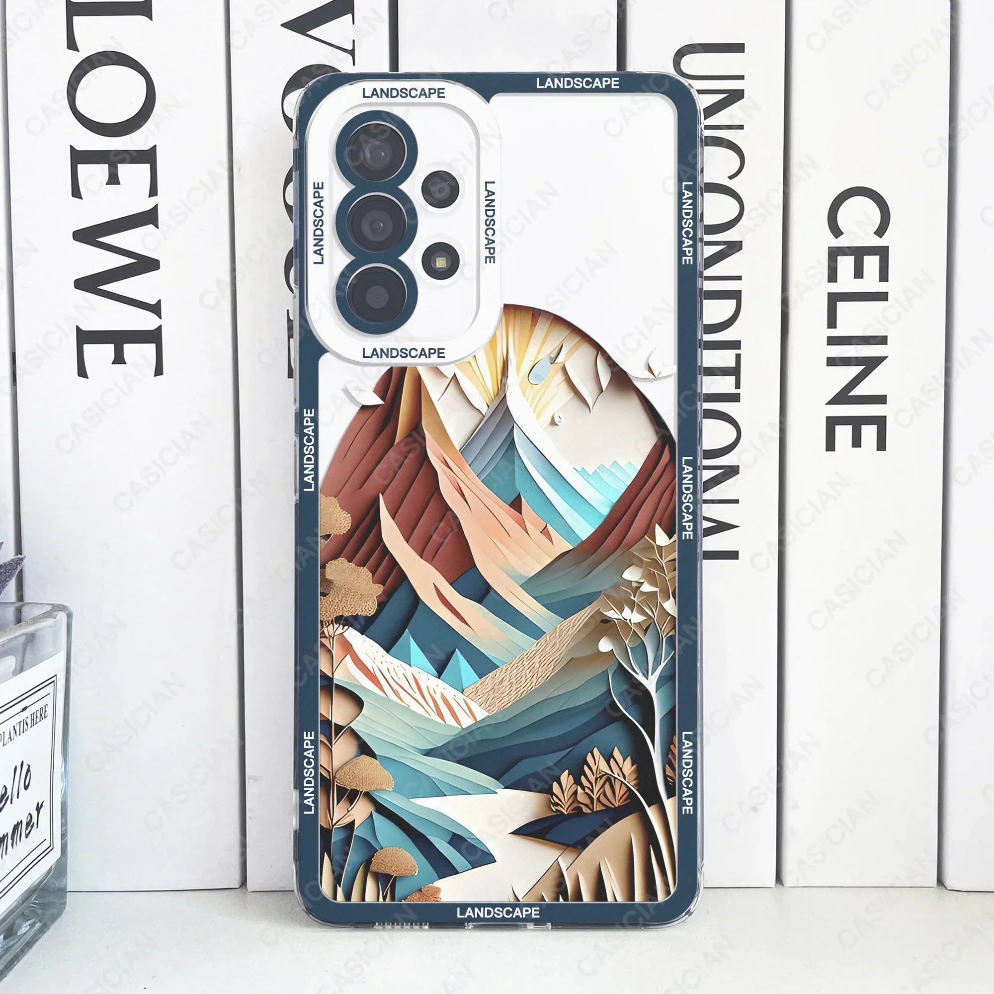 Paper Cute Landscape Creative Mountain Balloons Case For Samsung Galaxy S20 Plus S21 FE S22 S23 Ultra A53 A52 A54 S24 Soft Cover