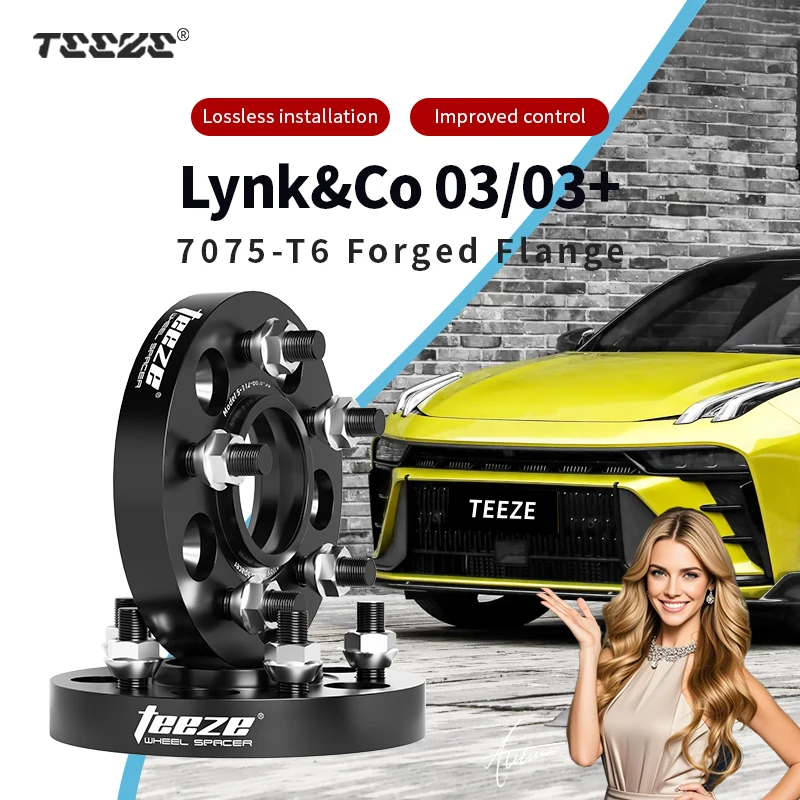 

Teeze 2/4pcs 5x108 CB 63.4 M14 x 1.5 Hub Centric Black Forged wheel spacer For Lynk&Co 03/03+ Flange Plate15/20/25/30/35mm