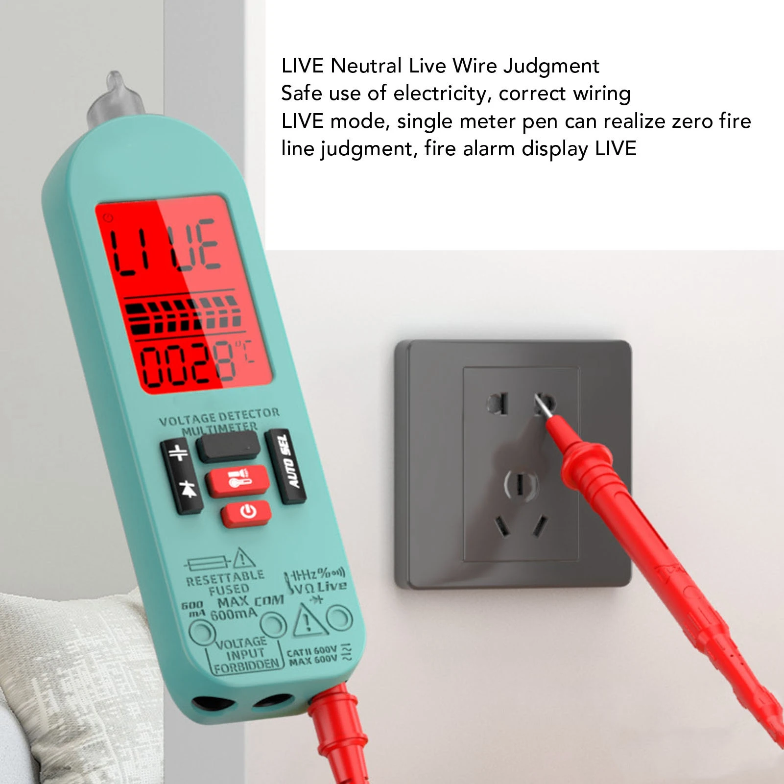 Volt Ohm Amp Meter Automatic Manual Function Switching Accurate Multifunctional Digital Multimeter for Electrician Maintenance