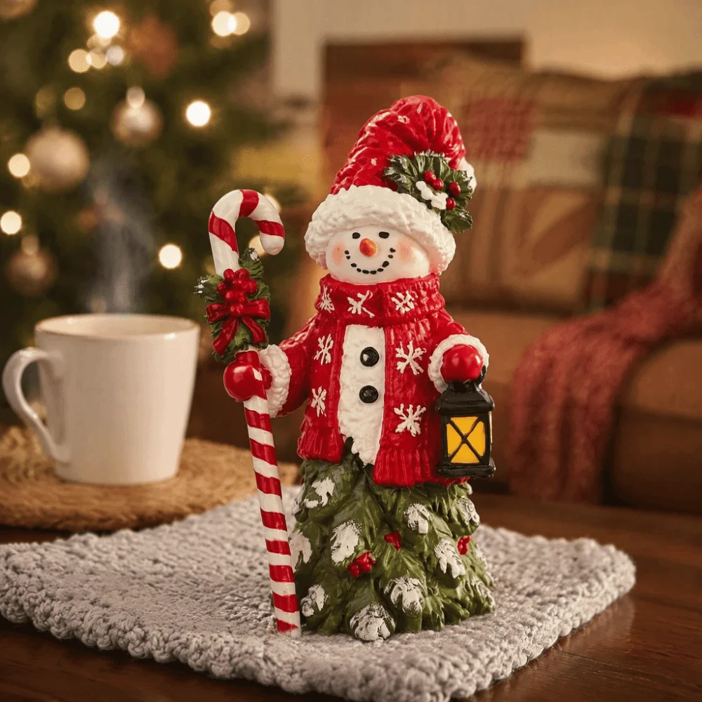 New Vintage Christmas Resin Figurine Witch Exquisite Snowman Decoration Santa Cute Tabletop Ornament Home Mantel