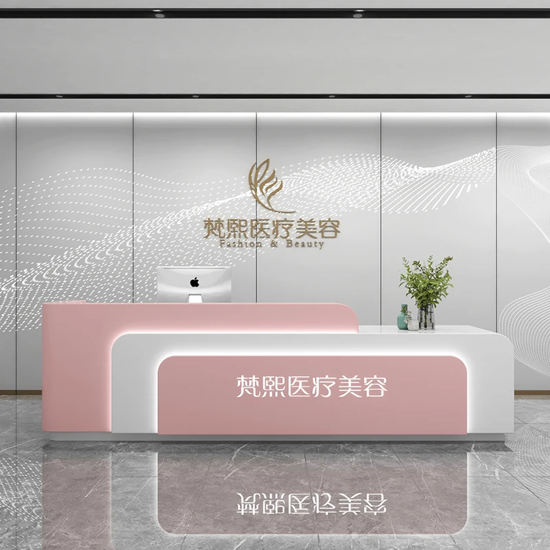 Design Boutique Front Desk Reception Counter Barber Classic Business Reception Desks Beauty Salon Mostrador Recepcion Furniture #5