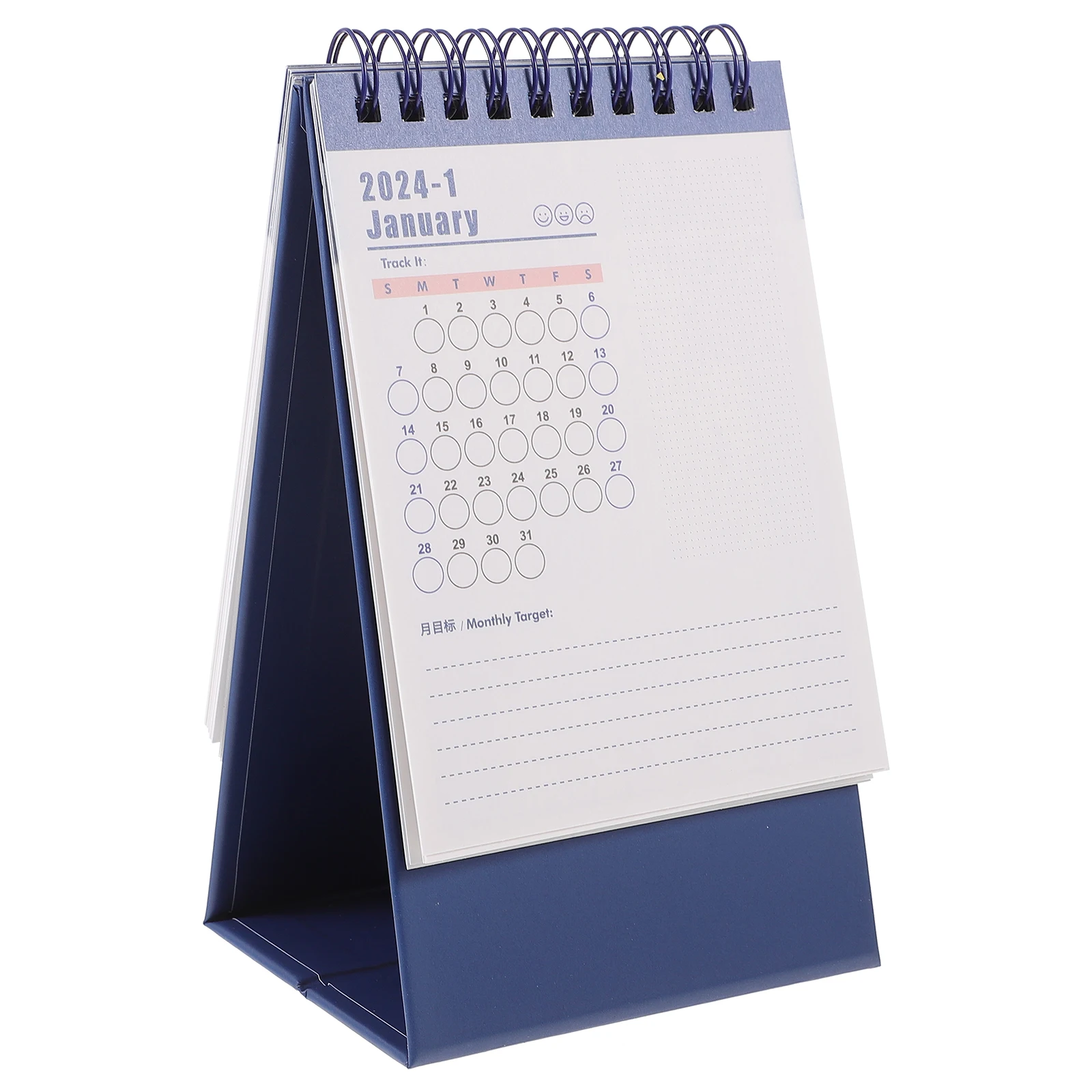 

2024 Delicate Mini Desk Standing Office Home Supply Decorative Monthly Table Calendar Noting Portable Desktop 2024 Bright Simple