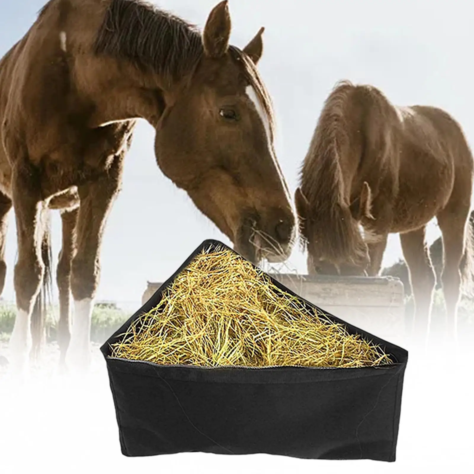 Hay Feeder with Hanging Holes Organizer Horse Slow feed Hay Bag for Farm Pasture