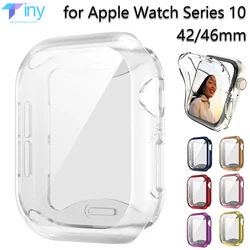 TPU Case for Apple Watch Series 10 42mm 46mm Cover Screen Protector Film Bumper for Iwatch Ultra 9 8 7 6 45mm 44mm 40mm Shell