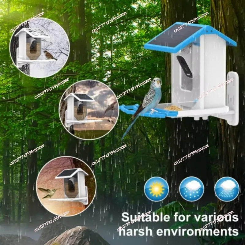 AI Recognition Smart Bird Feeder European and American Solar Low Power Consumption Waterproof High Definition Camera