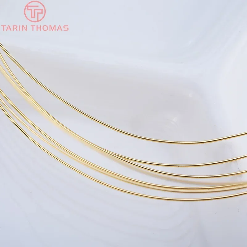 (5571)5 Meters 0.3MM 0.4MM 0.5MM 0.6MM 0.7MM 0.8MM 24K Gold Color Brass Make Shape Metal Wire High Quality Jewelry Accessories