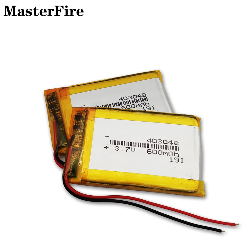 

2PCS 3.7V 600mah Rechargeable Lithium Polymer Battery 403048 for GPS Locator Bluetooth Speaker Car Recorder LED Light Batteries