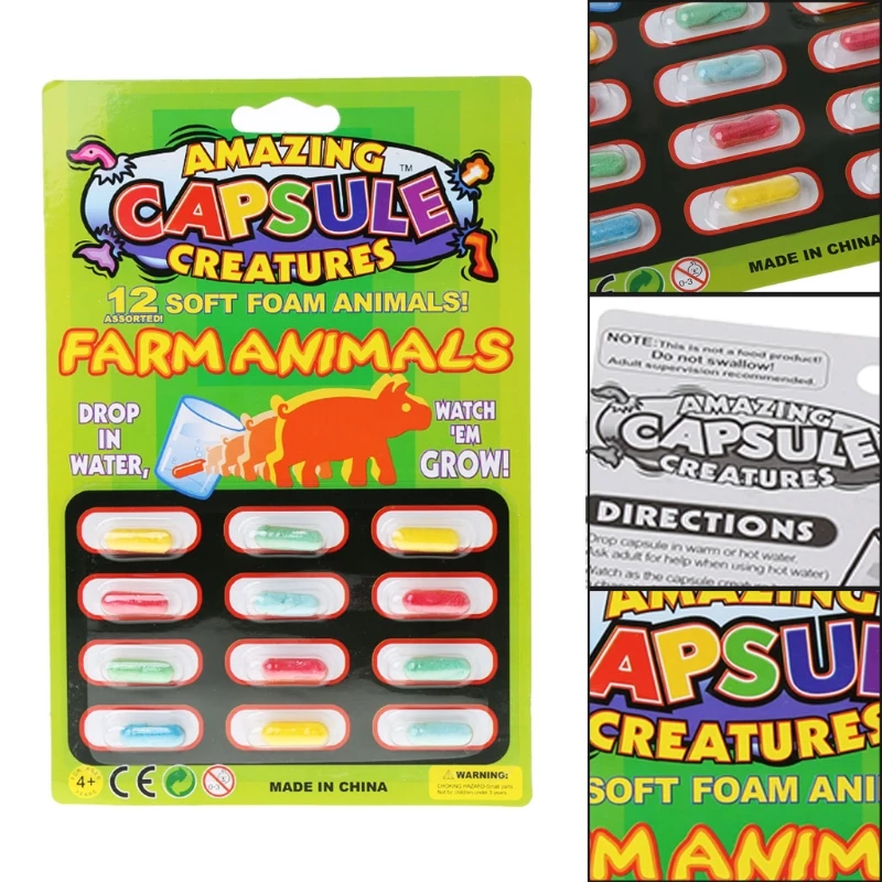 Brinquedo animal engraçado dos desenhos animados para crianças, cápsula mágica mágica mágica mágica macia, banho infantil, jogo interativo pai-filho, maior na água