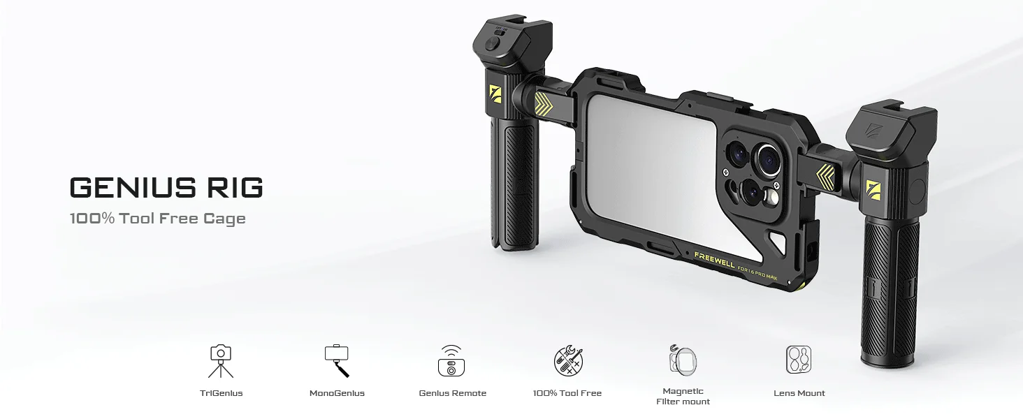 Freewell multifuncional smartphone rig gaiola compatibilidade