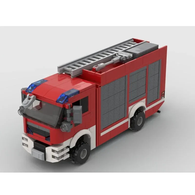 Building Block MOC-117857 Fire Truck Fire Brigade Truck Construction Model Ornament 566PCS Children Birthday Gift Christmas Toy