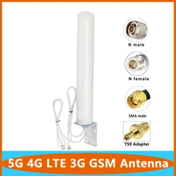 Antena de techo impermeable para exteriores, enrutador externo Omni inalámbrico, 2x2 SMA N macho, Cable Dual 5G, 4G, LTE, 3G, GSM, IP67, 18DBI